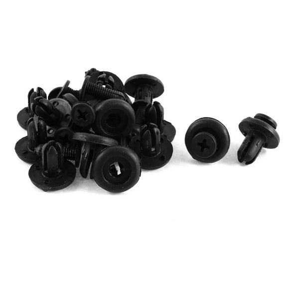 Unique Bargains 15 Pcs Car Plastic Rivet Fastener Mud Flaps Bumper Mudguard Clips Black 7mm Hole