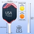 thumbnail image 4 of Pickleball Paddles Set Of 2, Fiberglass Surface, USA, Independence Day Print, 4 Balls & Bag, 4 of 5