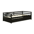 thumbnail image 2 of Costway Twin Size Trundle Daybed Wooden Slat Support Mattress Platform Espresso, 2 of 11