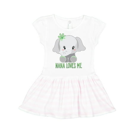 

Inktastic Nana Loves Me- cute elephant Gift Toddler Girl Dress