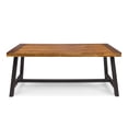thumbnail image 6 of CoSoTower Outdoor Sandblast Finished Dining Table with Rustic Metal Finished Iron Legs, 6 of 8