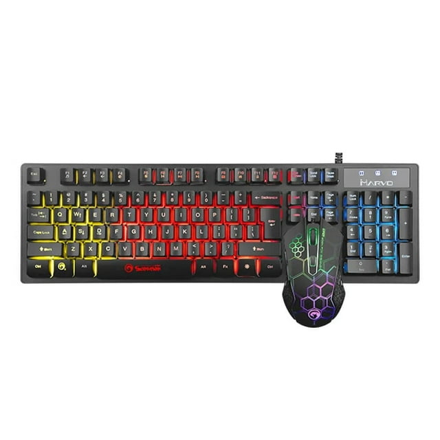Kit Teclado y Mouse Marvo KM409 ALAMBRICOS USB RETROILUMINADO