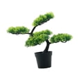 thumbnail image 1 of Bonsái artificial compacto, planta artificial en maceta para escritorio, mesa, entrada del hogar Verde claro, 1 of 9