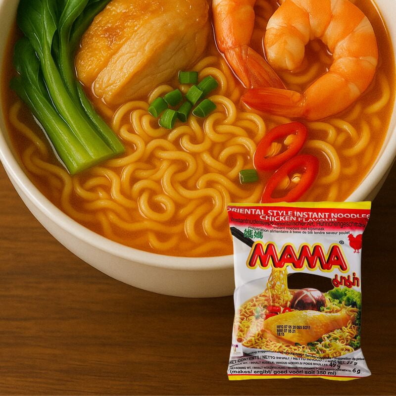 MAMA Instant Chicken Noodles – 2.1oz per Pack – Box of 30 Packs – Authentic Thai Flavor
