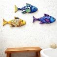 thumbnail image 3 of Dserhfy 3 Pcs Wooden Fish Wall Art​ Beach Nautical Coastal Theme Fish Wall Sculpture Rustic Lake House Hanging Decor for Linving Room Bedroom Home Decoration, 3 of 8