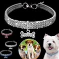 thumbnail image 2 of Collier pour Chien Chat Personnalisé avec Fleurs en Strass, Laisse pour Chiot Chat, 2 of 4