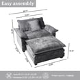 thumbnail image 5 of Gexpusm 40" Chenille Accent Chair with Ottoman - Ultra-Comfy Single Sofa Chair for Living Room, Bedroom & Apartment,Grey, Ideal for Reading and Relaxing, 5 of 6