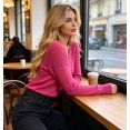 thumbnail image 6 of Women’s Fitted V-Neck Ribbed Knit Sweater, Long Sleeve Pullover Top, Sizes S-XL, 6 of 7