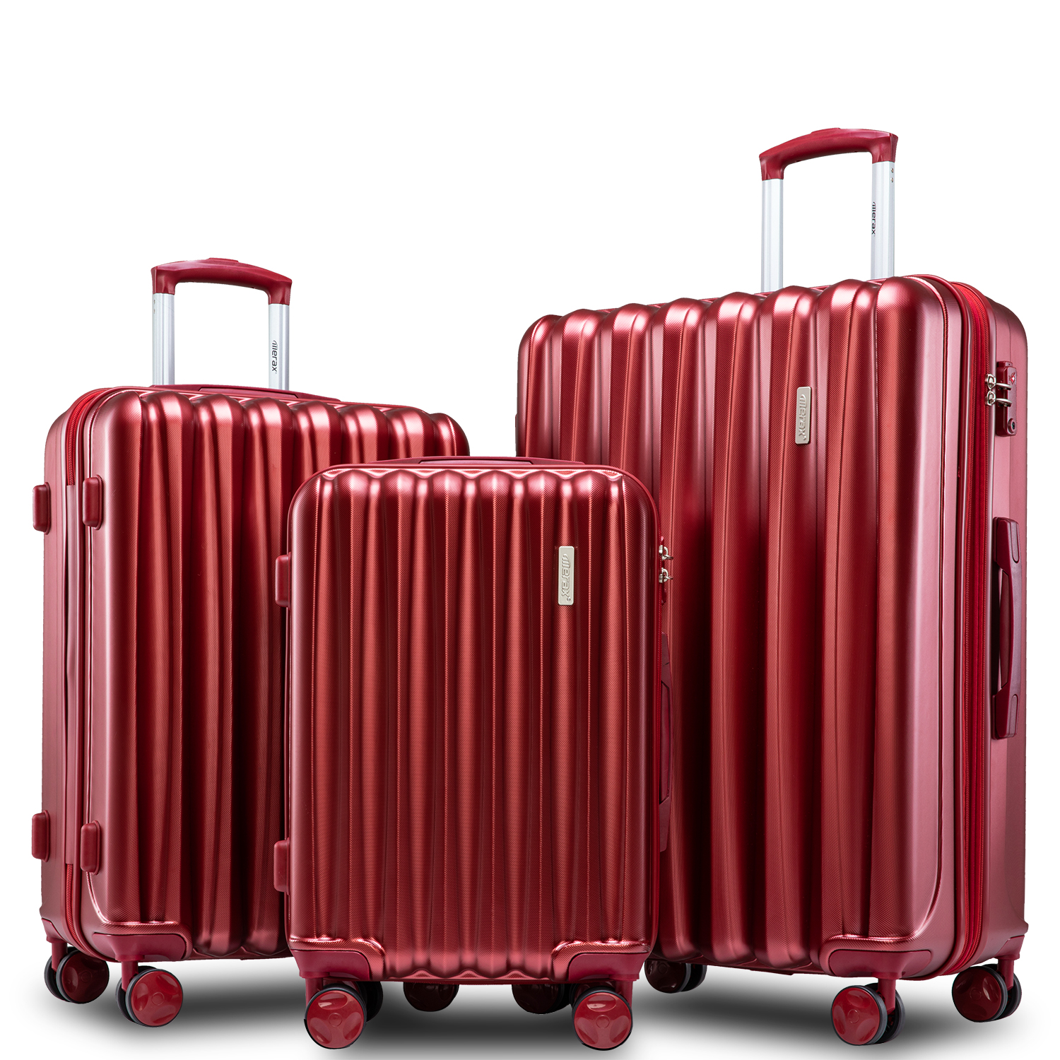 red hard case luggage