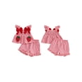 thumbnail image 3 of Loicainy Toddler Baby Girl Summer Outfit 6 9 12 18 24 Months 2T 3T Strawberry Embroidered Plaid Bows Ruffled Trim Tank Tops and Shorts 2 Pcs Clothes Set, 3 of 10