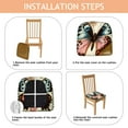 thumbnail image 4 of Vintage Butterfly and Flower Seat Covers for Dining Room Chairs Set Of 4,Stretch Printed Washable Chair Seat Cover with Elastic Ties and Button,Removable Waterproof Couch Cushion Covers, 4 of 6