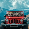 thumbnail image 3 of Uorisanigo Windshield Sun Shade for 2018-2025 Jeep Wrangler JL JLU & 2020-2025 Jeep Gladiator, Funny Raccoon Print Sun Visor Windshield Sunshade Blocks UV Rays, Foldable Shade Heat Shield, 3 of 7