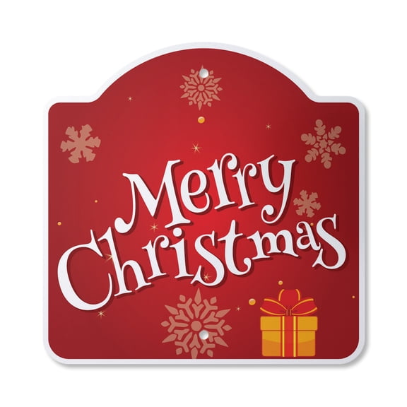 Merry Christmas 12" X 12" Sign | Indoor/Outdoor Plastic | SignMission Designer Christmas Holiday Season Greeting Novelty Gift Funny Joke Gag Road Garage