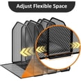 thumbnail image 4 of Desk File Organizer, Adjustable 5 Sections Upright Desktop Organizer File Sorter, Sturdy Metal Mesh Vertical Bookshelf File Holder Workspace Accessories for Home,School,Office Classroom,Black, 4 of 7