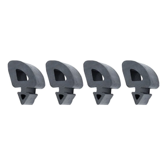 Rubber Hood Side Bumper Stopper Set - 4 Piece Black