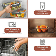 thumbnail image 3 of Razab 8 Pc 22 Oz Glass Meal Prep Containers with Lids (Set of 4) - Large Glass Food Storage Containers with Lids, Leak-Proof BPA-Free Glass Lunch Containers for leftover, Microwave & Oven Safe, 3 of 6