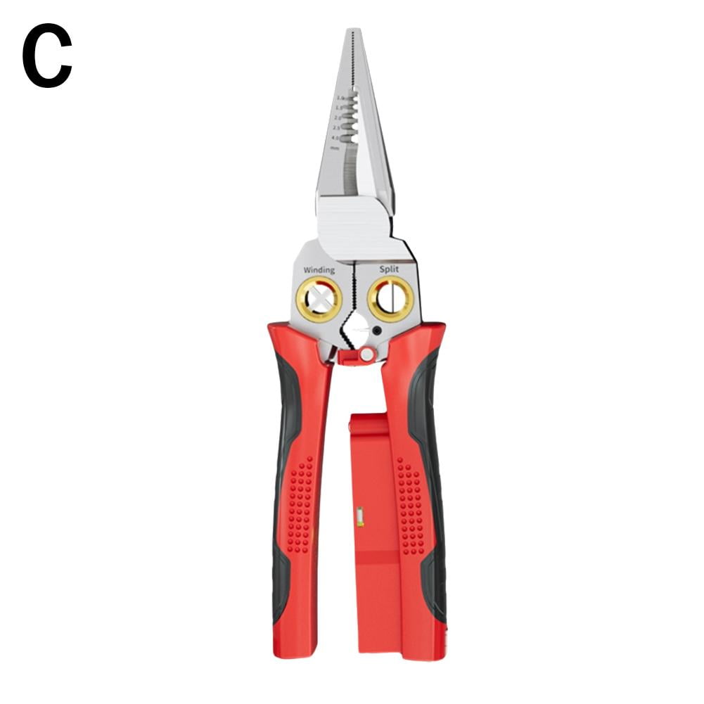 QHUDLV 8in1 Wire Stripper Twister for Cutting and Pulling Wires, Cable Scissors,Voltage Tester Pliers,Wire Strippers with Electricity Measurement Function,12V to 250V Live,Null,Hot Wire Judgment AC