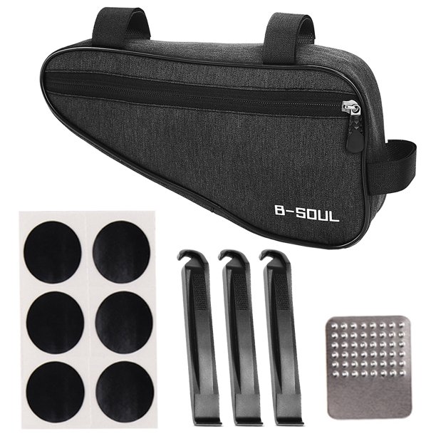 Bicicleta Kit de herramientas de reparación de neumáticos de bicicleta de bolsa triangular de marco delantero de bicicleta de montaña B-SOUL Tmvgtek Accesorios para bicicletas