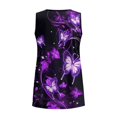 thumbnail image 5 of FUIALDOLG Purple Butterfly Tops for Women Sleeveless Tank Soft Comfort Casual Summer V Neck Tank Tops Regular Fit Casual T-shirt Basic Tee Blouse,5XL, 5 of 7