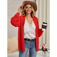 thumbnail image 4 of Women's Oversized Heart Print Cardigan - Longline Open Front Coatigan Sweater, 4 of 5