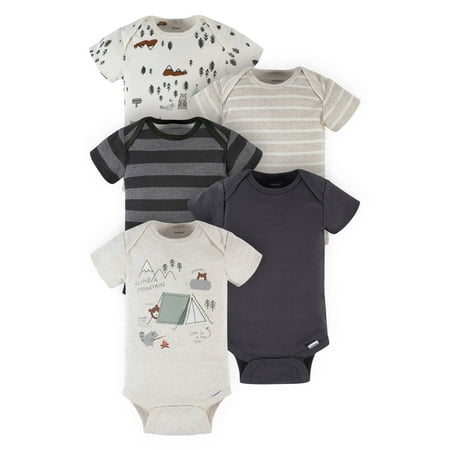 

Gerber Baby Boy Short Sleeve Onesie Bodysuits 5-Pack (Preemie-24 Months)