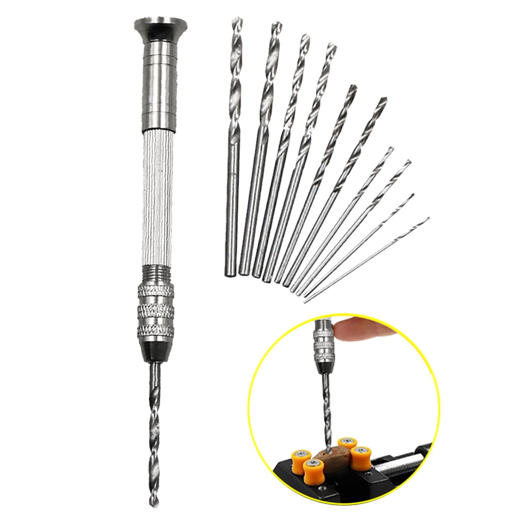 Hand Twist Drill Portable Nonslip Handle Precision Hand Drill with 10