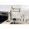 thumbnail image 2 of Kingston Brass KS4702DFL NuWave Deck Mount Pot Filler Faucet, Polished Brass, 2 of 8