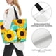 thumbnail image 3 of Balery Sunflowers With Green Leaves Bolsa Tote Estilo Estético con Cremalleras, Bolsa de Hombro, Bolsa de Compras Grande y Plegable, 3 of 8
