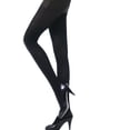 thumbnail image 2 of Fleece Lined Tights Sheer Women Fake Translucent Warm Pantyhose Leggings Sheer Thick Tights Black Size One Size, 2 of 5