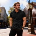 thumbnail image 5 of Men's Short Sleeve Polo Shirt Casual Cotton Golf Top Pocketed Breathable Daily Tee, 5 of 5