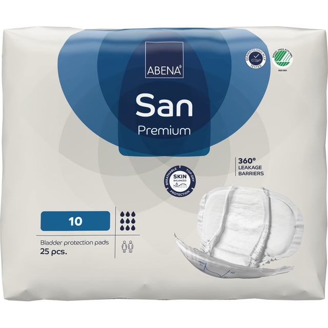 Compresas para incontinencia Abena San Premium talla 10, alta absorción, 100 unidades