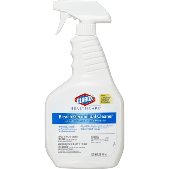 Healthcare Bleach Disinfectant Cleaning Spray, 32 liquid ounces (packaging may vary)