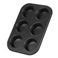 thumbnail image 1 of Bonus Metal Muffin de 6 tazas con juego de moldes para muffins con revestimiento antiadherente, apto para microondas - Negro, 1 of 3