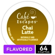 Caf Escapes Chai Latte Keurig K-Cup Pods, Specialty Beverage, 64 Count (4 Packs of 16 K-Cups)