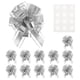 thumbnail image 1 of Uxcell 12 paquetes de grandes cintas para envolver regalos, cinta de lazo reutilizable tono plateado, 1 of 6