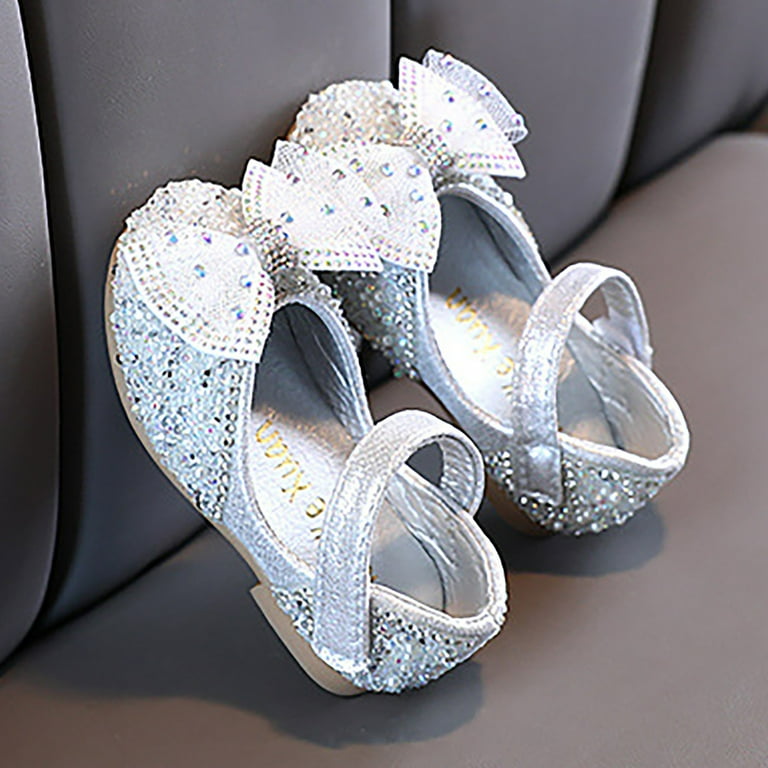 Silver flower girl sandals on sale
