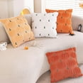 thumbnail image 4 of Lomyolo Pumpkin Fall Pillow Covers 18x18Inch Set of 2 - Embroidered Rust Throw Pillow Covers, Soft Fluffy Cushion Covers for Couch, Sofa, Bed - Halloween Autumn Farmhouse Home Decor - Brown, 4 of 7