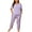 LightPurple, variant on Women Plus Size Pajamas Set Prints Pjs Sleepwear with Pockets