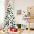 thumbnail image 1 of Gymax Arbre de Noël Artificiel Enneigé de 7 Pi, Arbre de Noël Articulé avec Support en Métal, 1 of 10