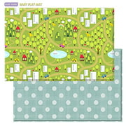 Baby Care Play Mat Foam Floor Rug - CountryTown (Large Blue)