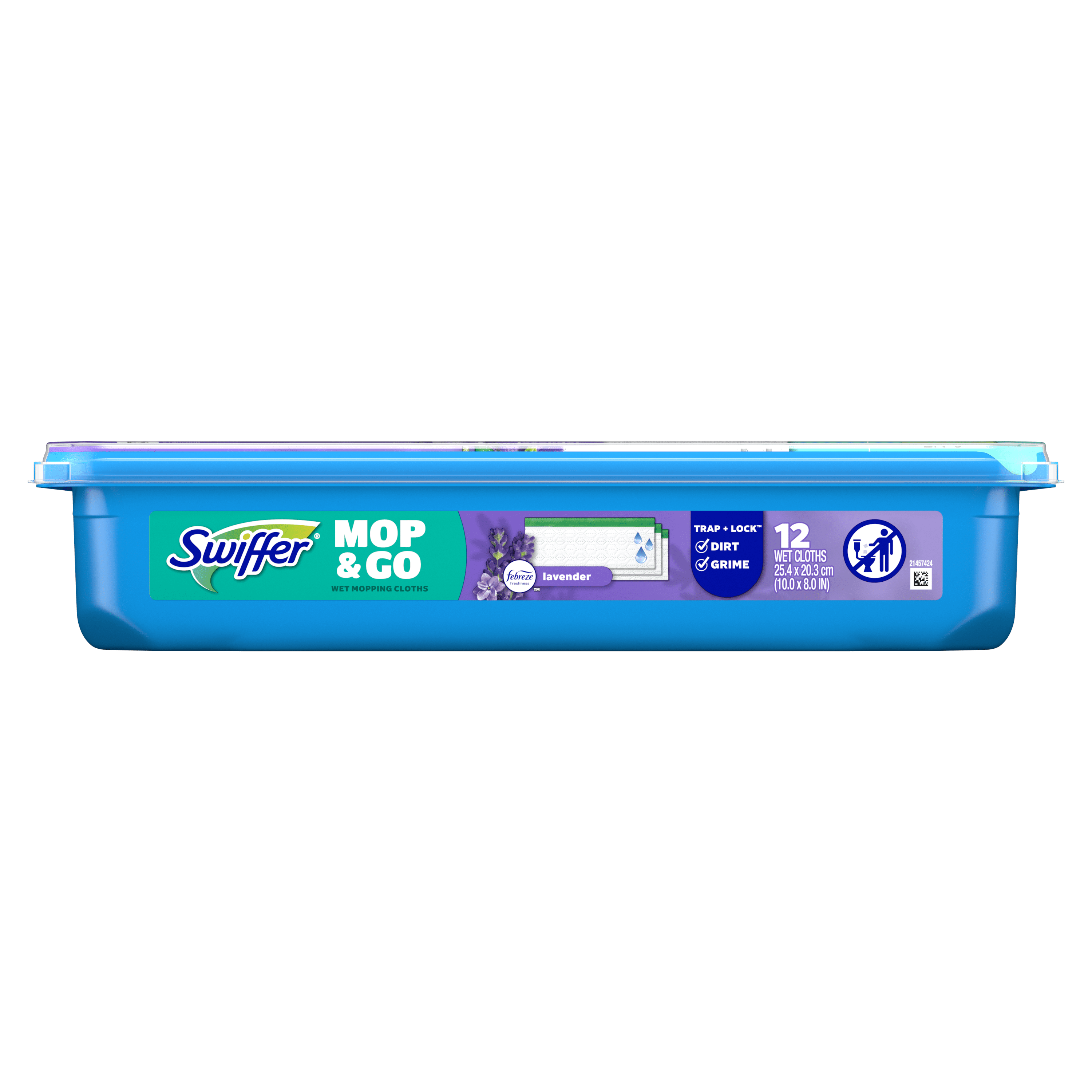 (6 pack) Swiffer Mop & Go, Wet Pads Refill, Floor Cleaner, Lavender, 12ct
