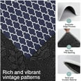 thumbnail image 3 of Navy and White Geometric Lattice Pattern Kitchen Rugs Sets Of 3,Kitchen Runner Rugs Non Skid Washable,Decorative Kitchen Floor Mats for Kitchen,Sink,Laundry,17"x30"+ 17"x47" + 17"x59", 3 of 6