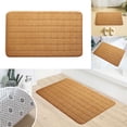 thumbnail image 2 of MSJUHEG Bathroom Rugs Bath Mat Carpet Welcome Decor Day Room Living Doormats Carpet Home Carpets Bathroom Products Memory Foam Carpet Khaki, 2 of 6