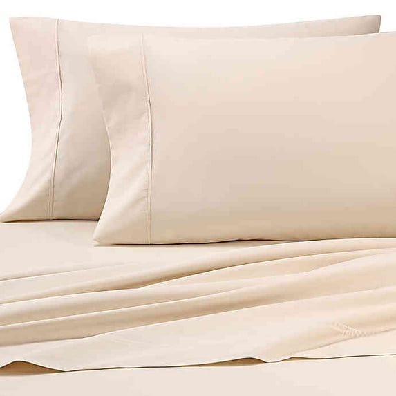 HEARTLAND HOMEGROWN 325-THREAD-COUNT COTTON PERCALE KING FLAT SHEET IN IVORY