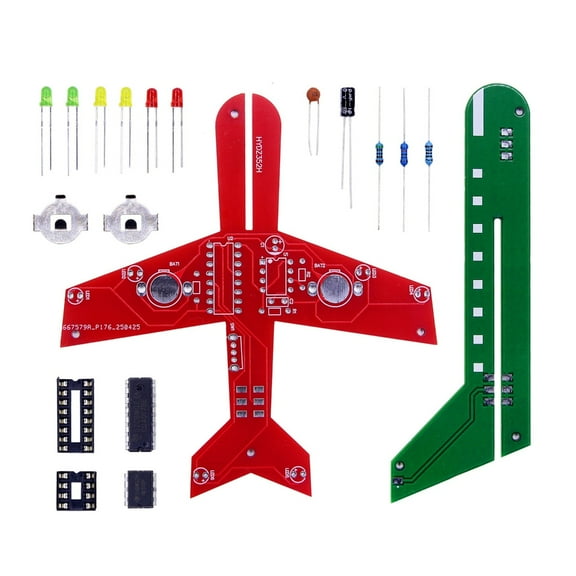 DIY Plane Electronics Project Flashing LED Light Circuit Board Soldering Training Kit
