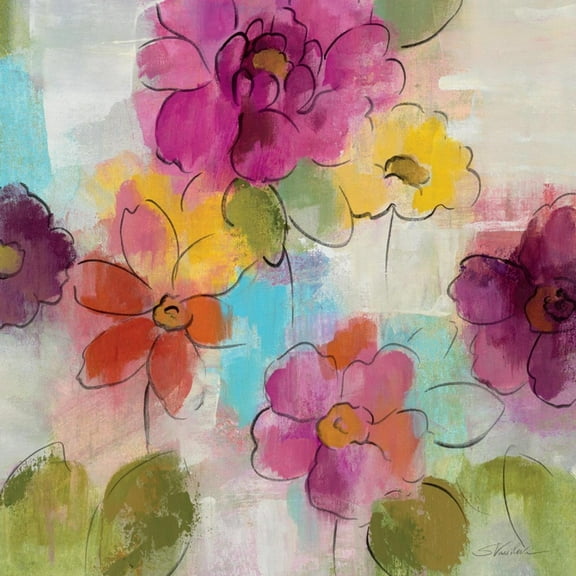 Art.com Summer Flower Song I Art Print by Silvia Vassileva, 16" x 16"