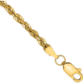 thumbnail image 3 of 14K Solid Yellow Gold 2.75mm Rope Chain Anklet Summer Beach Foot Ankle Bracelet, 3 of 10