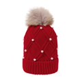 thumbnail image 4 of Beanie for Women Winter Hat Solid Color Riding Knitted Cap Costume Accessories Red, 4 of 8