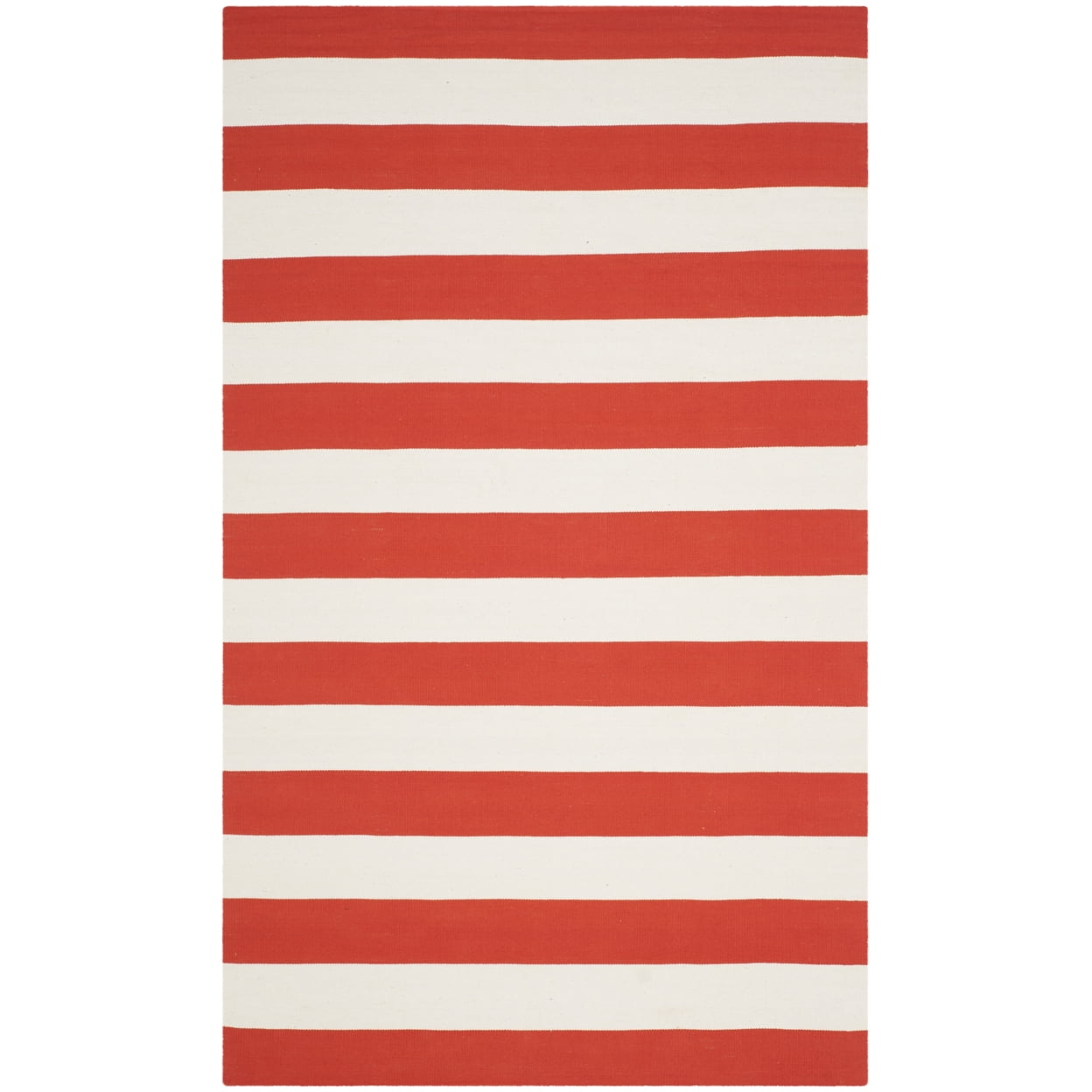 SAFAVIEH Montauk Saranna Striped Cotton Runner Rug, Rust/Ivory, 2'3" x 7'