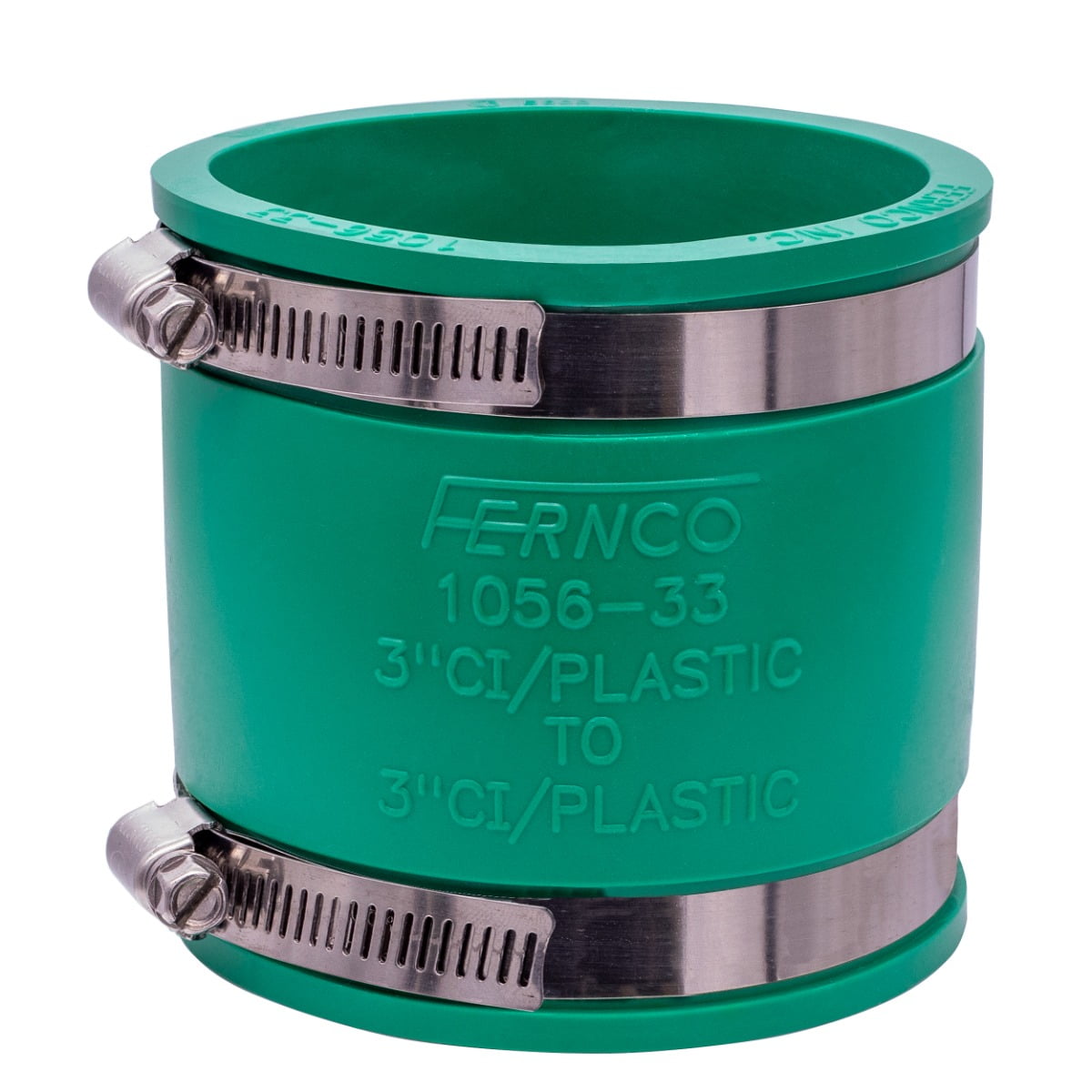 Fernco 105633 3" Flexible PVC Pipe Coupling for Cast Iron and Plastic